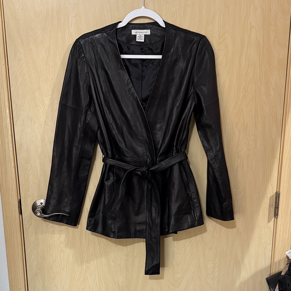Liz Claiborne Black Leather Jacket Timeless Elegance